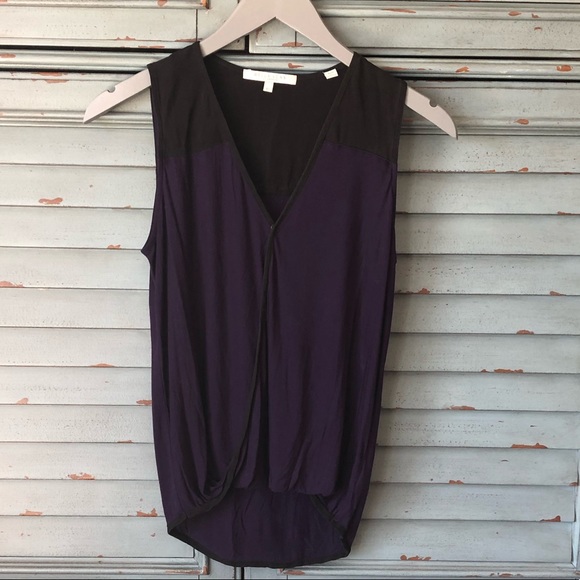 Faux Wrap Sleeveless Blouse Silk luxx tank - Picture 6 of 12